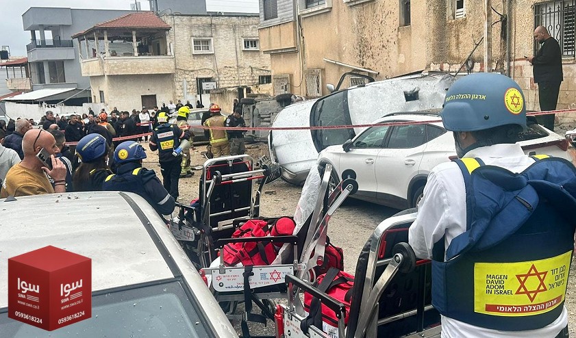 في كفر قاسم 5 جرحى جراء شظايا صاروخية واستمرار عمليات البحث الميداني
