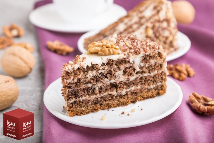 كيكة القهوة بطبقات كريمية